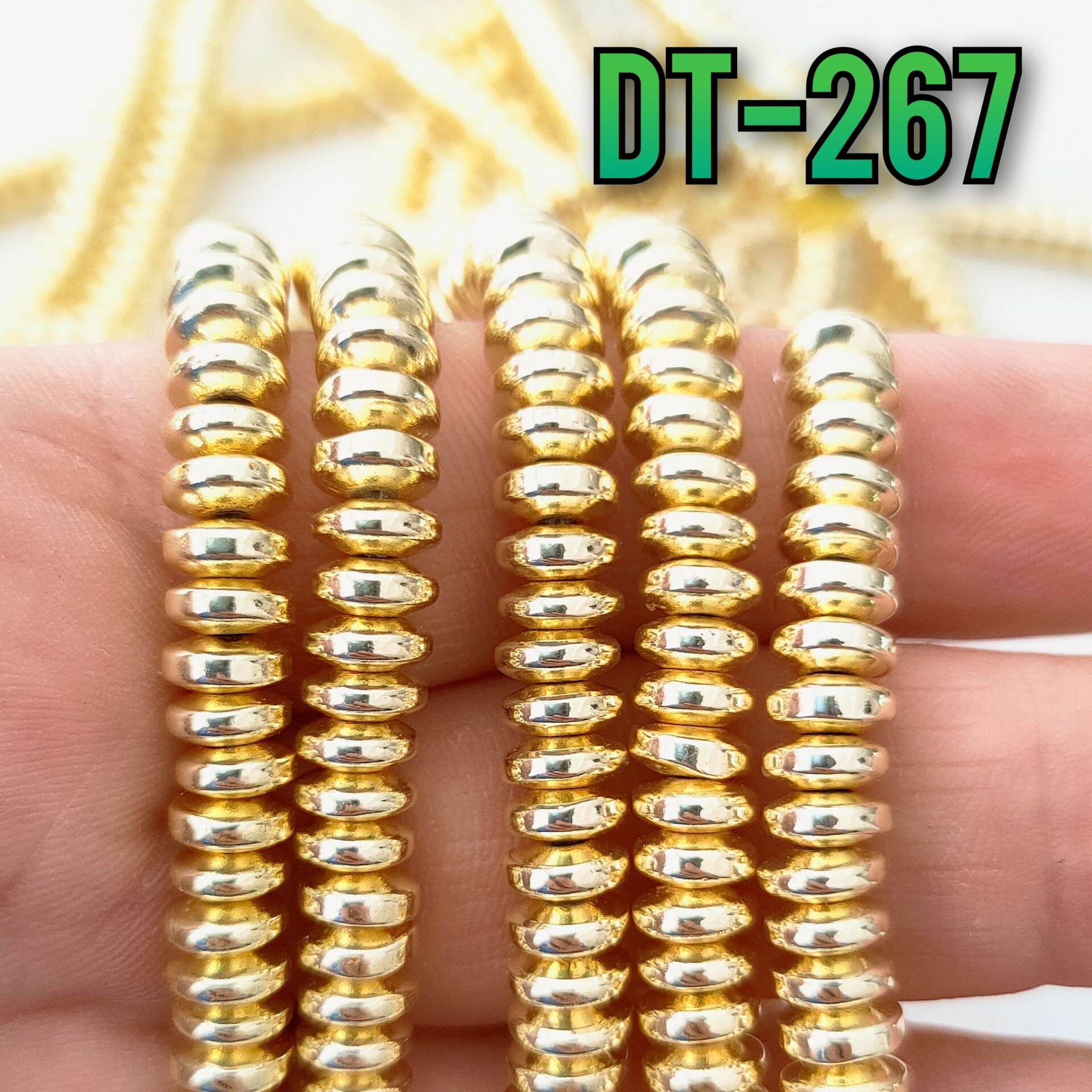 DT-267 Disk Hematit Altın Renk 6 x 3 mm