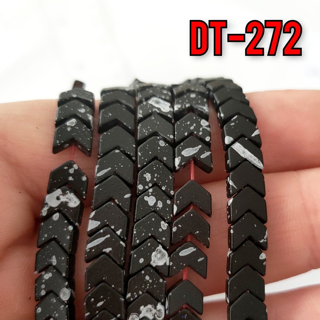 DT-272 Mat Hareli Siyah Çavuş Hematit Dizi 6 x 3 mm