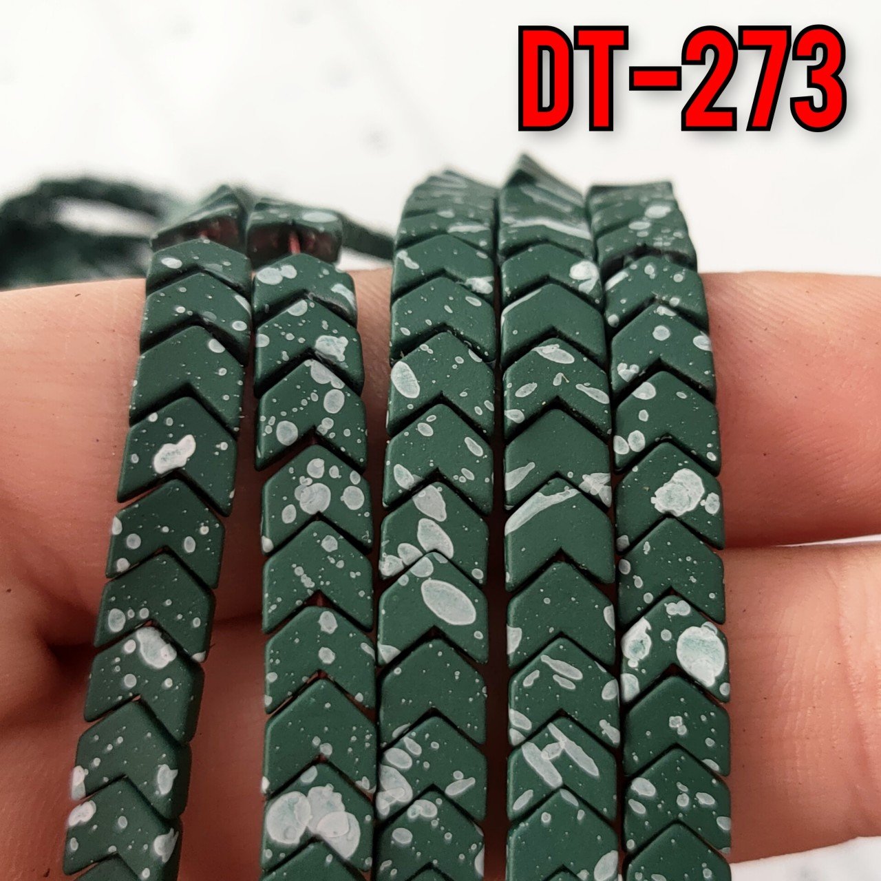 DT-273 Mat Hareli Yeşil Çavuş Hematit Dizi 6 x 3 mm