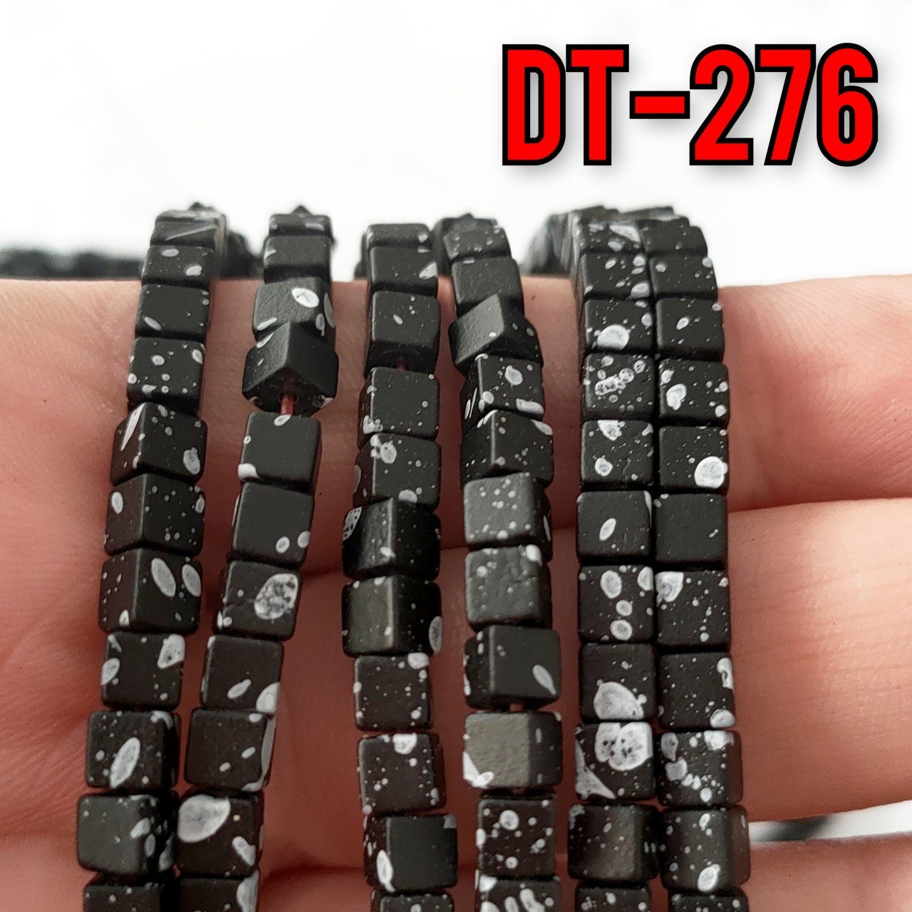 DT-276 Mat Hareli Siyah Küp Hematit Dizi 4 mm