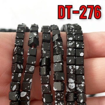 DT-276 Mat Hareli Siyah Küp Hematit Dizi 4 mm