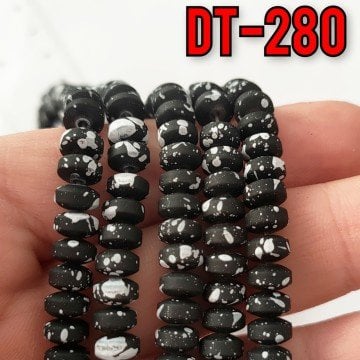DT-280 Mat Hareli Siyah Disk Hematit Dizi 6*3.5 mm
