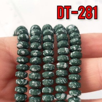 DT-281 Mat Hareli Yeşil Disk Hematit Dizi 6*3.5 mm
