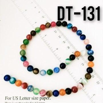 DT-131 Karışık Renk Akik Taşı Dizi 8 mm