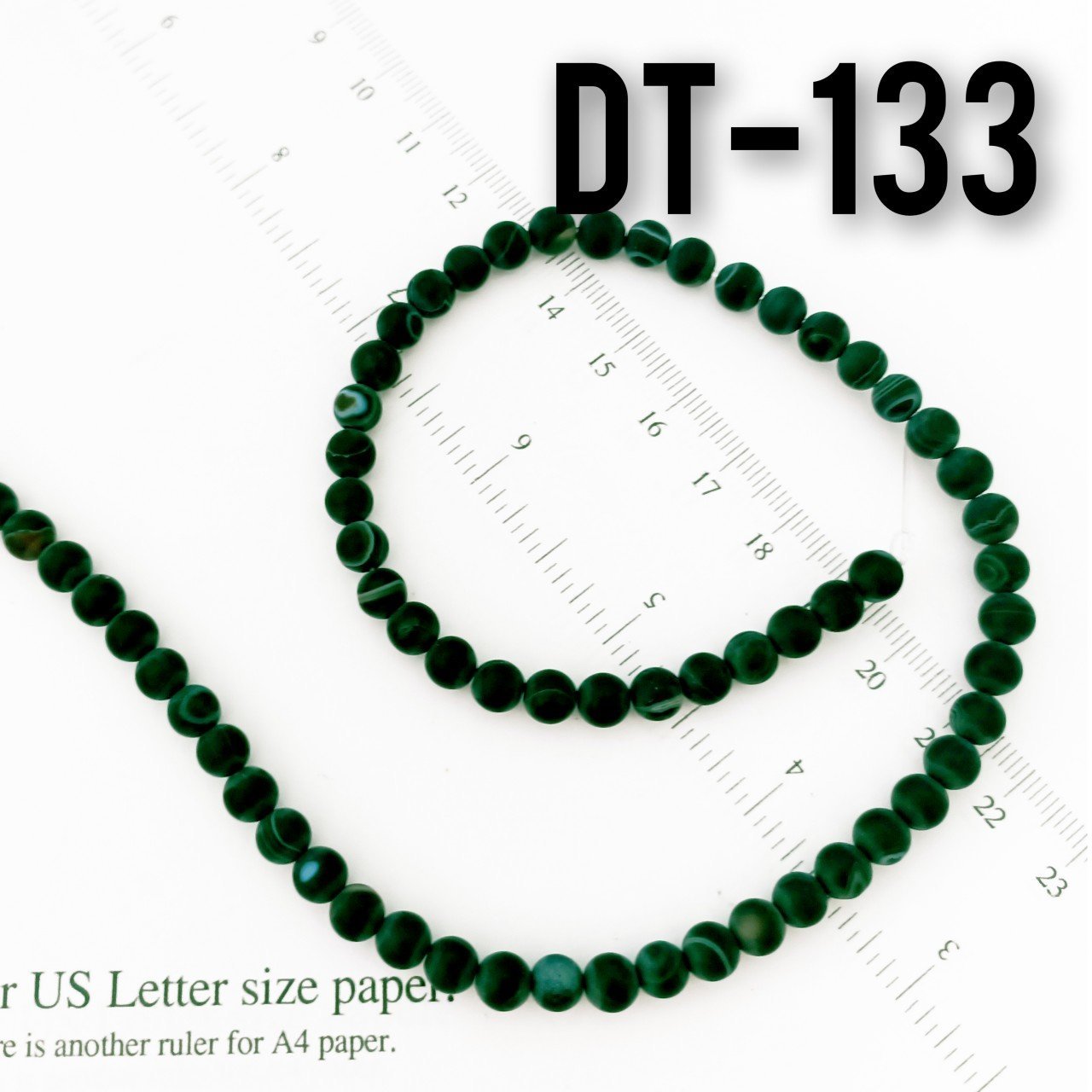 DT-133 Beyaz Çizgili Siyah Mat Akik Taşı Dizi 6 mm