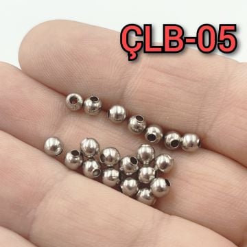 ÇLB-05 Gümüş Renk 304 Çelik Top Boncuk 4 mm