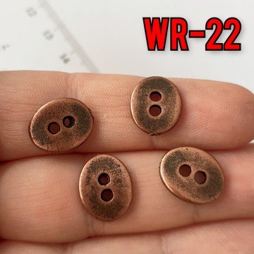 WR-22 Bakır Renkli Çift Delikli Wrap Düğmesi  12*14 mm