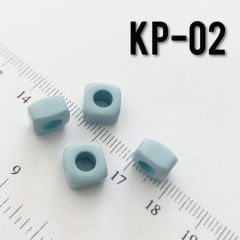 KP-02 Nostaljik Açık Mavi Küp Boncuk 9 x 5 mm