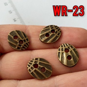 WR-23 Antik Renkli Çift Delikli Wrap Düğmesi  13*15 mm