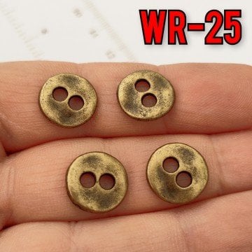 WR-25 Antik Renkli Çift Delikli Yuvarlak Wrap Düğmesi  12.5 mm
