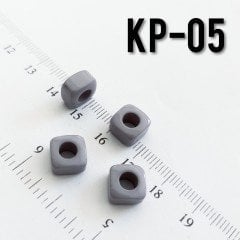 KP-05 Gri Küp Boncuk 9 x 5 mm