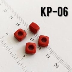KP-06 Kırmızı Küp Boncuk 9 x 5 mm