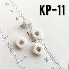 KP-11 Beyaz Küp Boncuk 9 x 5 mm