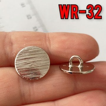 WR-32 Gümüş Renkli Wrap Düğmesi 15 mm
