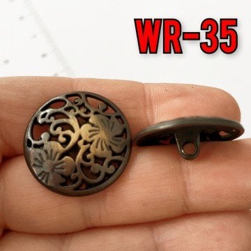 WR-35 Antik Renkli Desenli Wrap Düğmesi 25 mm