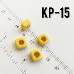 KP-15 Sarı Küp Boncuk 9 x 5 mm