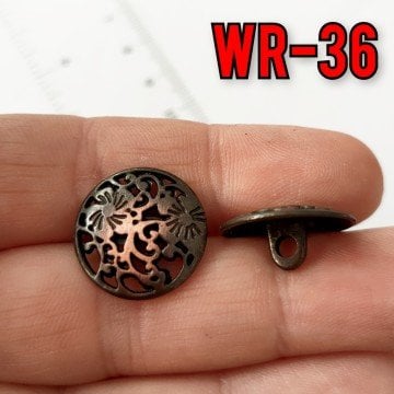 WR-36 Bakır Renkli Desenli Wrap Düğmesi 18 mm