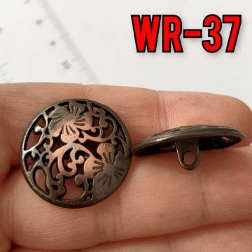 WR-37 Bakır Renkli Desenli Wrap Düğmesi 25 mm