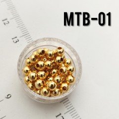 MTB-01 Altın Kaplama Metal Boncuk 4 mm