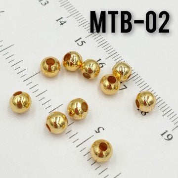 MTB-02 Altın Kaplama Metal Boncuk 6 mm