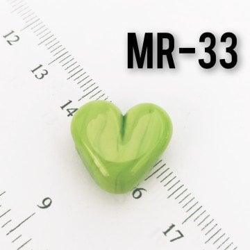 MR-33 Murano El Yapımı Yeşil Kalp Boncuk