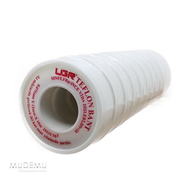 UGR Teflon Bant 12 mm x 10 Metre - Sıhhi Tesisat Bandı (200 Ad)