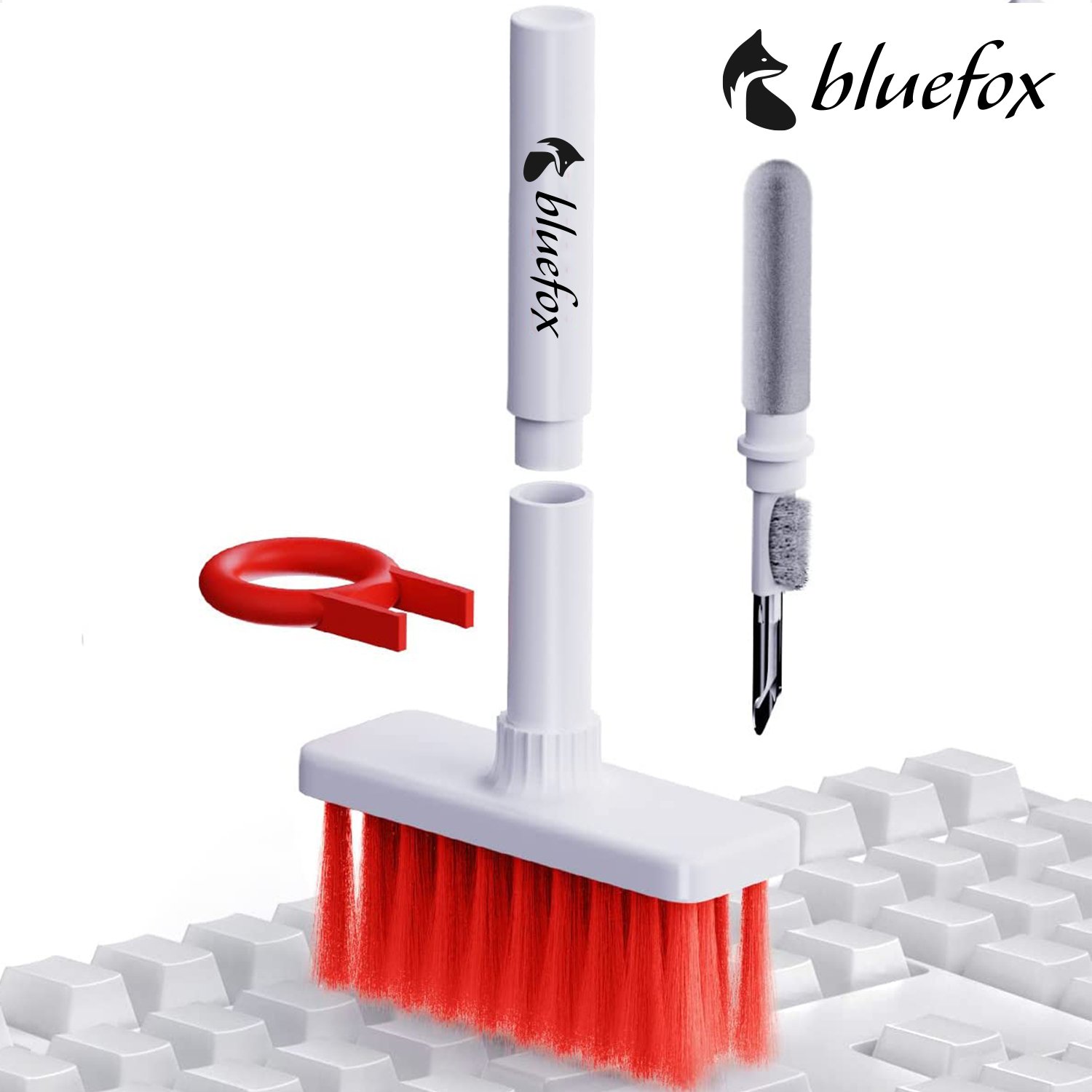 Bluefox Yumuşak Klavye Fırçası, Kulaklık Temizleyici 5'i 1  arada  Çok İşlevli Elektronik Cihaz Temizleme Seti