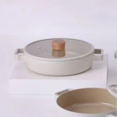 FİKA CAM KAPAKLI ALİMİNYUM SAHAN 22CM BEJ
