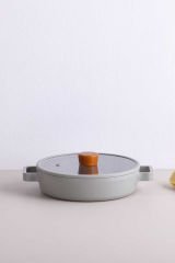 FİKA CAM KAPAKLI ALİMİNYUM SAHAN 22CM GRİ