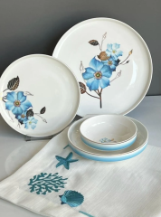 BLUE ROSE BONE CHİNA 24 PRÇ YEMEK TKM