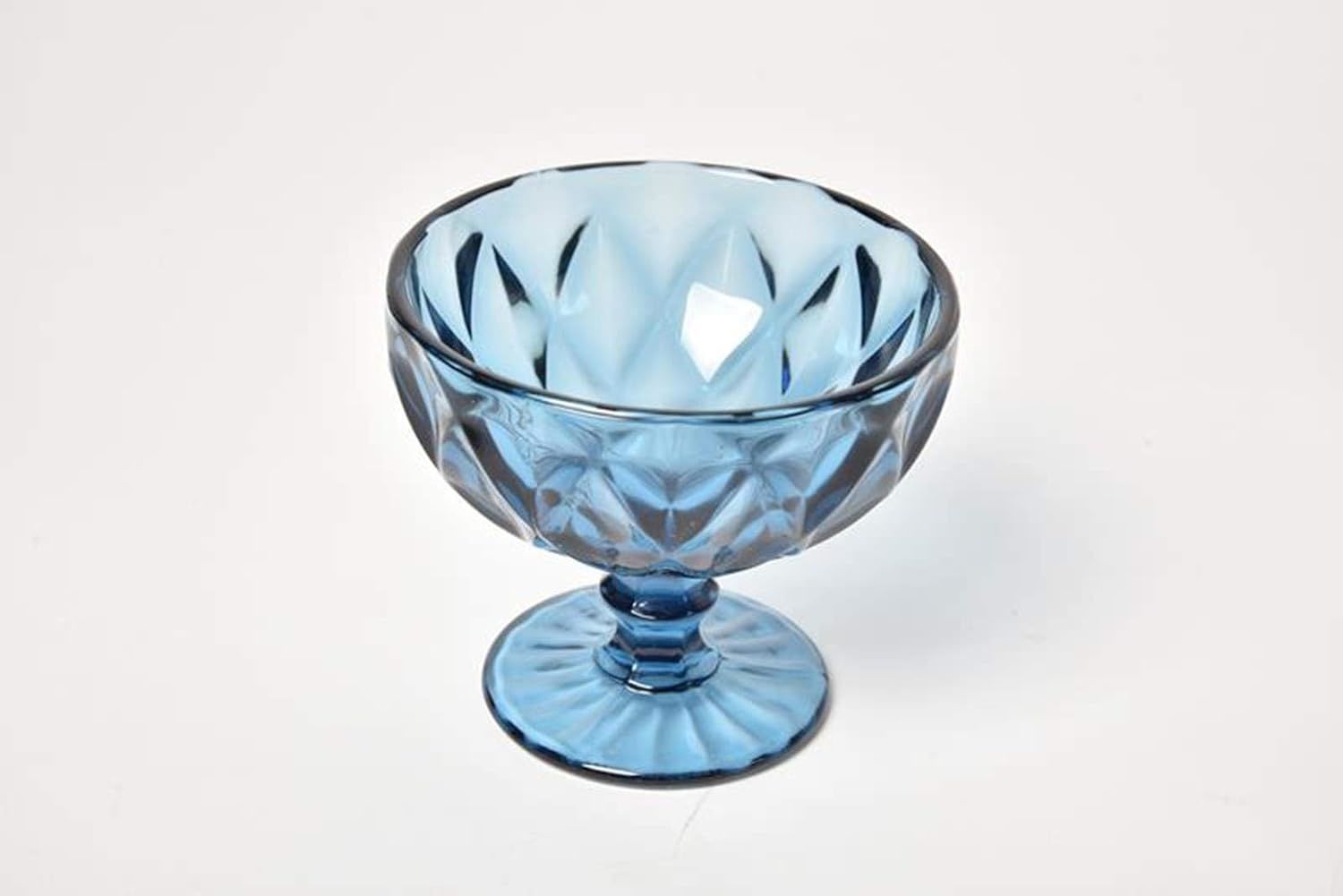 Seta Crystal Colors 6 Pcs Footed Bowl Drop Pattern Blue