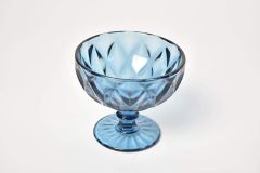 Seta Crystal Colors 6Lı Ayaklı Kase Damla Desen Mavi 12x12x10