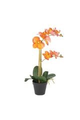 TURUNCU 2Lİ YAPAY ORKİDE 53CM