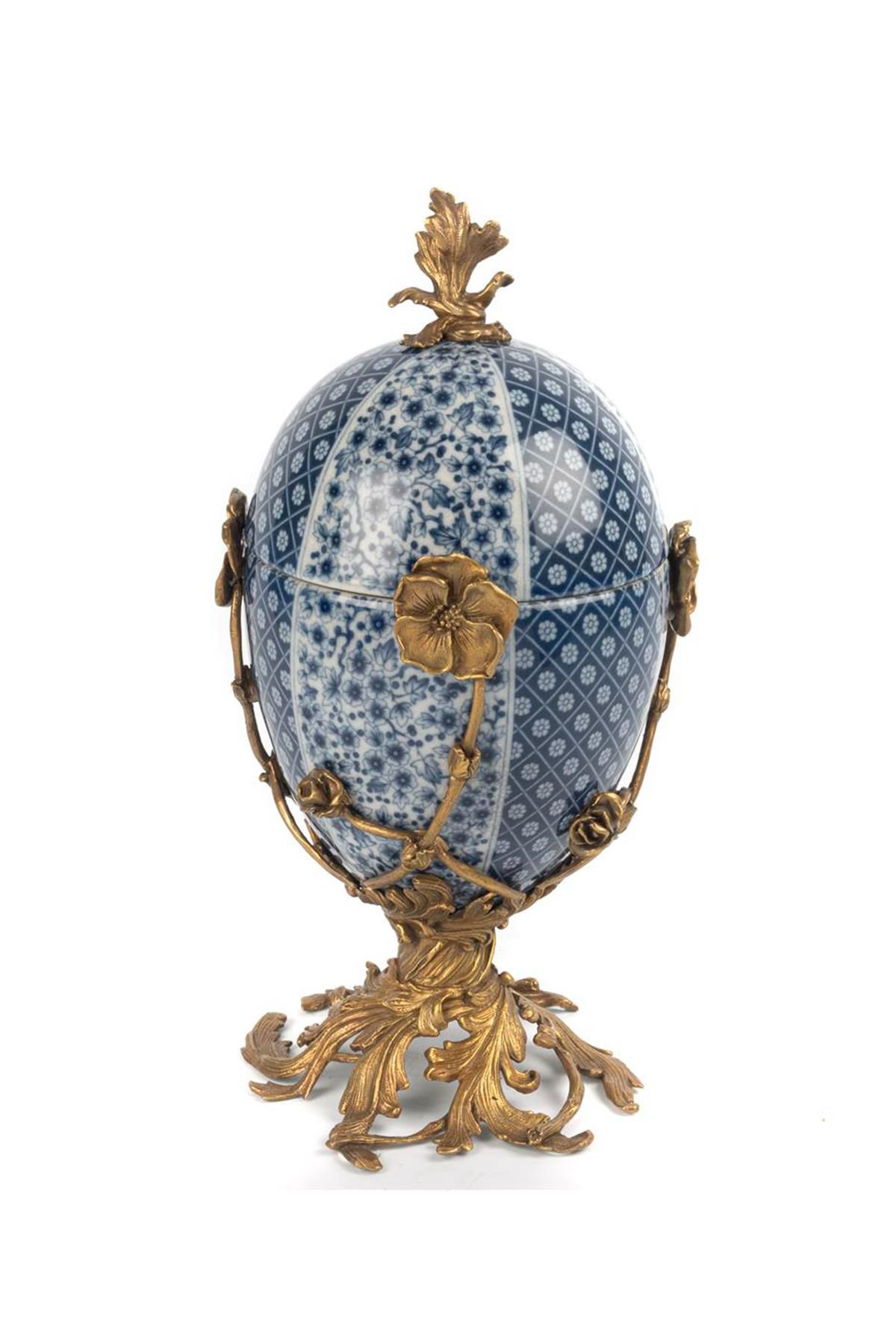 BLUE BLANC PORSELEN OBJE 20*36CM
