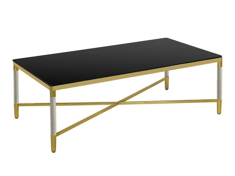 ALVA DIKDORTGEN COFFEE TABLE WITH GOLD BLACK GLASS 130X70X43 CM