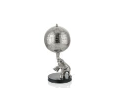 Elefante Dekoratif Fil ve Dünya Silver Küçük 15.2*15.2*33cm