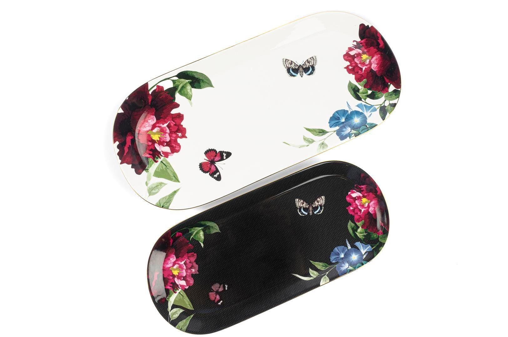 Lamedore Nero 2li Oval Servis Tabağı 20x43 16x34cm