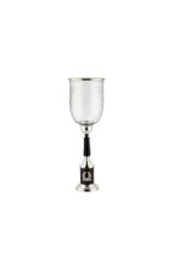 Elegante Gümüş Camlı Mumluk Küçük