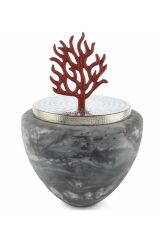 GRİ KIRMIZI MERCAN CAM KÜP 28*43CM