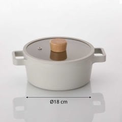 FİKA ALÜMİNYUM DÖKÜM TENCERE CAM KPK. 18CM