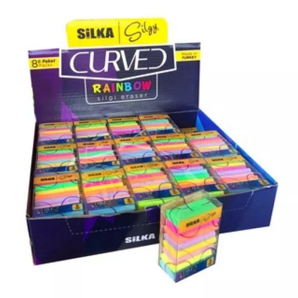 SİLKA CURVED RAİNBOW 8 Lİ SİLGİ SG.51
