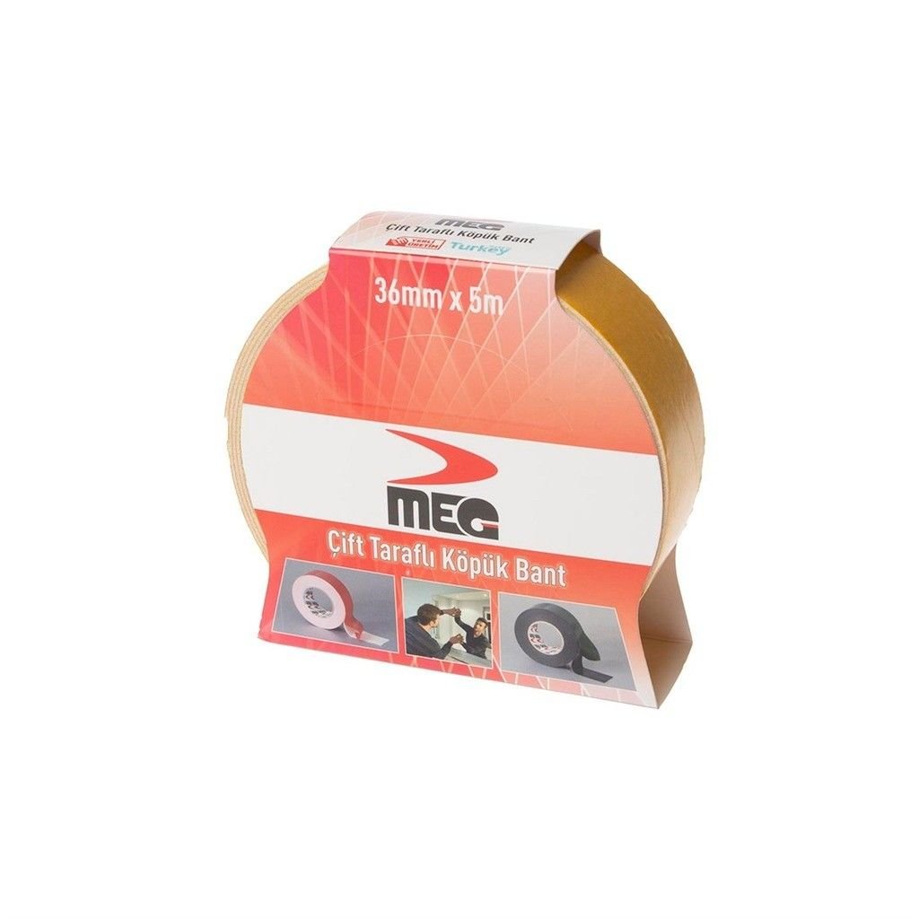 MEG ÇİFT TARAFLI KÖPÜK BANT KUTULU 36MM*5MT
