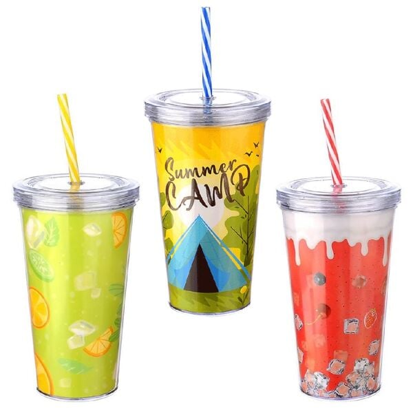 TİTİZ LİMESHAKE PİPETLİ İÇECEK BARDAK 600 ML AP-9444
