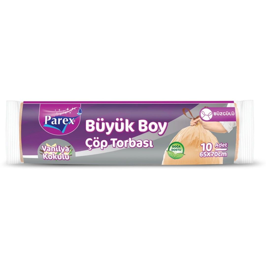 PAREX BÜZGÜLÜ ÇÖP TORBASI BÜYÜK VANİLYA 10 AD(65X70)