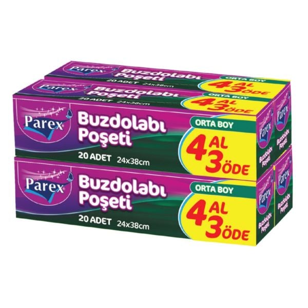 PAREX BUZDOLABI POŞETİ ORTA BOY 4 AL 3 ÖDE