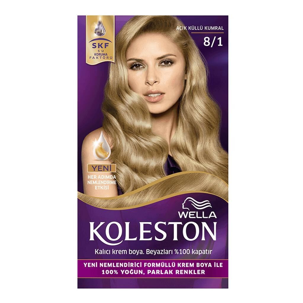 KOLESTON SAÇ BOYA SET 8.1 AÇIK KÜLLÜ KUMRAL