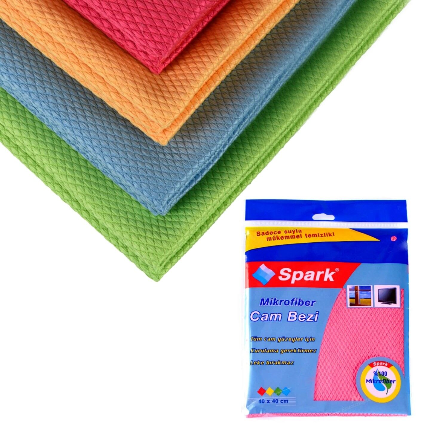 SPARK MİKROFİBER CAM BEZİ TEKLİ PAKETLİ MP2309
