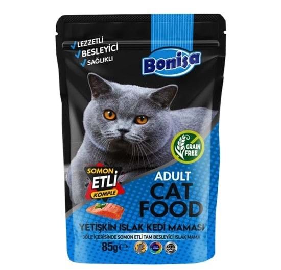 BONİSA SOMON ETLİ POUCH KEDİ KONSERVE 85 GR