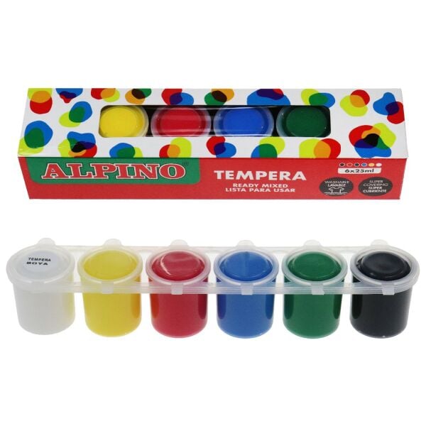 ALPİNO TEMPERA SULU BOYA 6 RENK 25 ML DM-070100