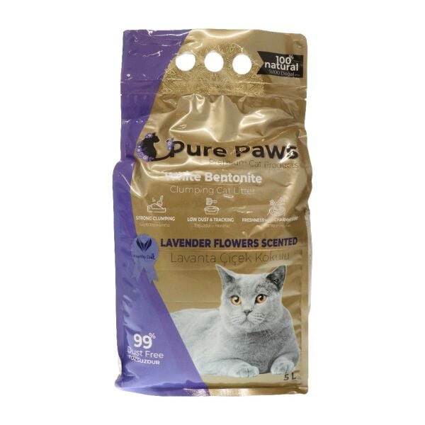 PURE PAWS LAVANTA KOKULU KEDİ KUMU 5 LT